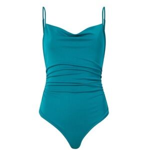 NWT cinq a sept Marta Bodysuit in Blue Jade Sz S